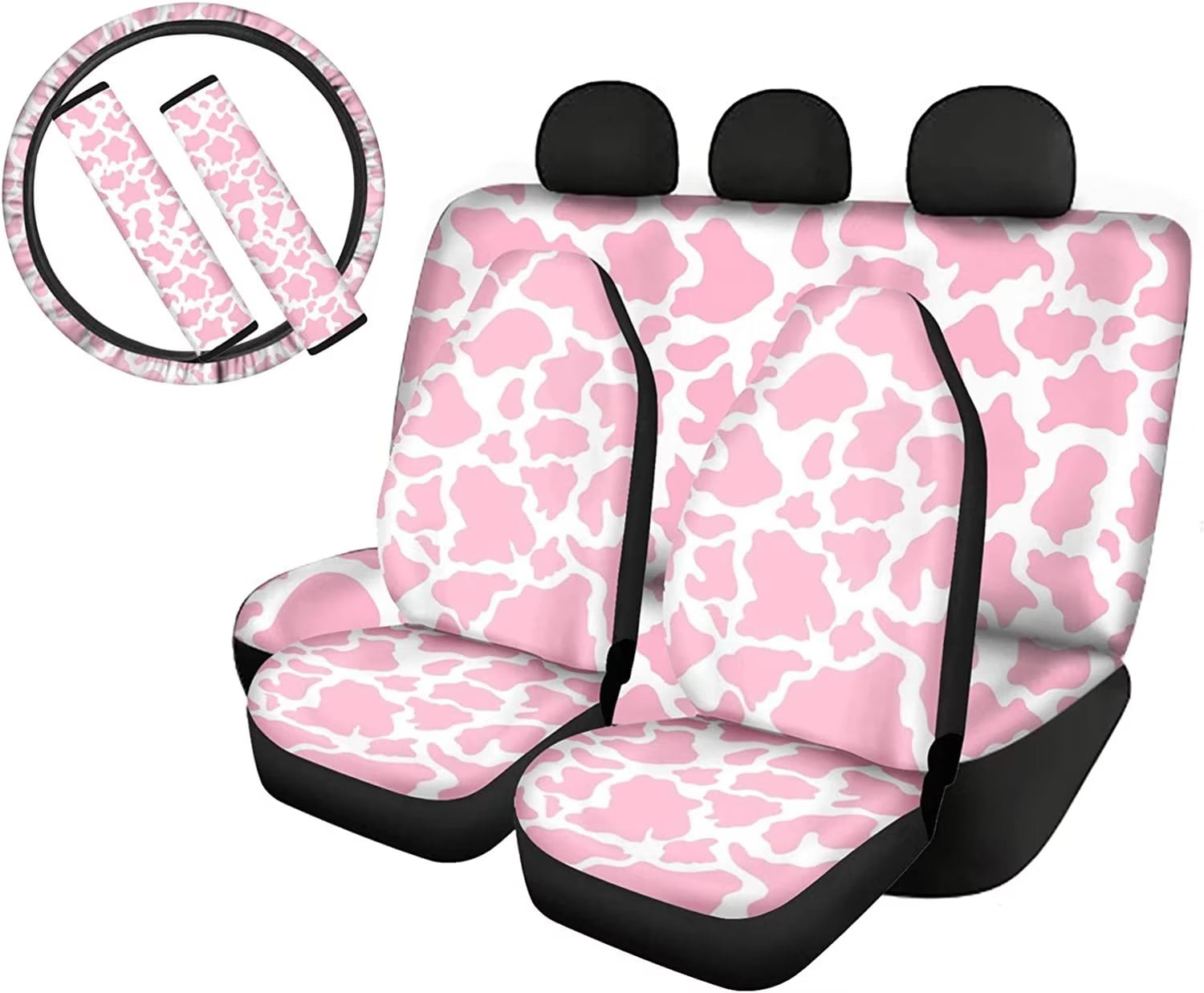 3Pcs/set Universal Plush Car Seat Covers Auto Front Backrest Seat Cushion  Protector Pad Interior Accessories (Beige/Pink/Black/Grey)
