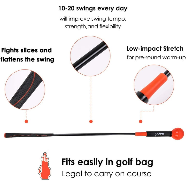 Golf Swing Trainer Training Aid Swing Trainer Golf Practice Warm-Up Stick  for Strength Flexibility and Tempo Training w/4 Colour & 2 Size 