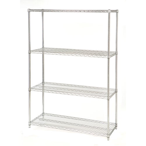Seville Classics 4 Shelf Steel Wire Shelving System