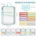 thumbnail image 5 of 7 Pack Packing Cubes for Travel Days of Week Packing Cubes with Labels Colorful Clear Zippered Storage Bag with Handles for Travel, Summer Camp, Cruise, and Family Vacations, Days of Week, 5 of 7