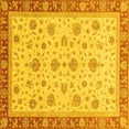 thumbnail image 1 of Ahgly Company Indoor Square Oriental Yellow Traditional Area Rugs, 3' Square, 1 of 4