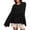 Black, variant on Ediodpoh Women's Loose Solid Color Crew Neck Flared Pullover Sweater Womens Sweaters Black M