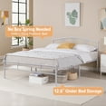 thumbnail image 7 of VECELO Queen Size Bed Frame with Arched Headboard, Metal Platform Bed Frame with Underbed Storage Space, Heavy Duty Slats, No Box Spring Needed, Easy Assembly, White, 7 of 7