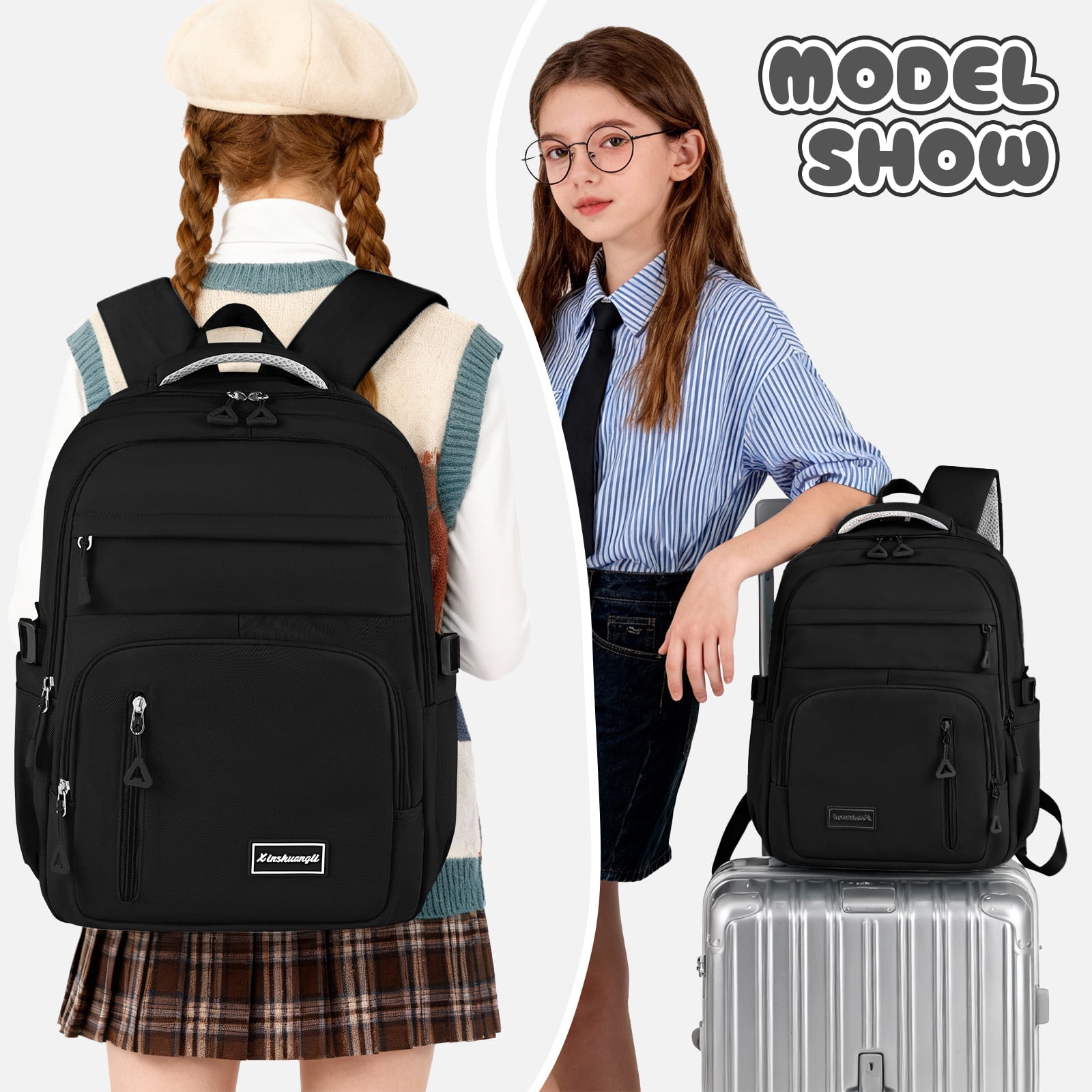 DAKIMOE School Backpack for College High Middle School Fashion Student Bag Teen Bookbag Laptop Backpack Women Travel Daypacks