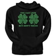 thumbnail image 1 of St. Patricks Day- Hypnotic Shamrocks Look Dont Touch Black Adult Pullover Hoodie, 1 of 1