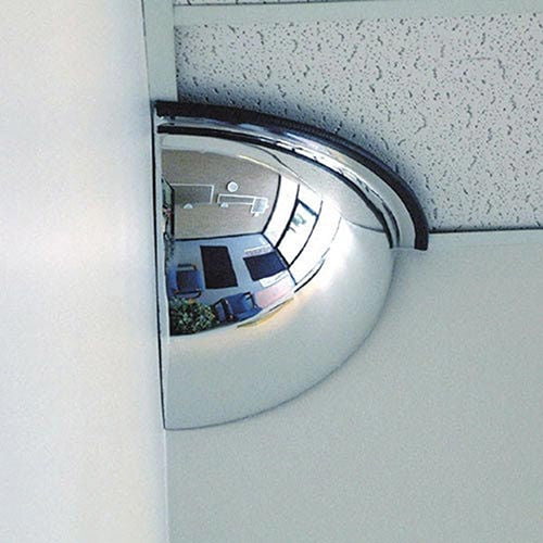Quarter Dome Polycarbonate Mirror Indoor 18"" Dia. 90 degrees Viewing Angle