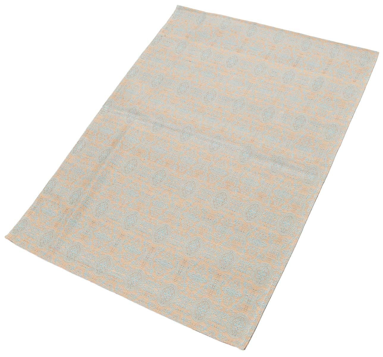 ECARPETGALLERY 4'9" x 6'9" Contemporary Collage Handmade Area Rug for Living Room, Dining Room and Bedroom in Blue