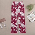 thumbnail image 6 of White Roses Red Background Seamless Pattern Women's Wide Leg Lounge High Waisted Loose Work Casual Outfits Trousers, 6 of 8