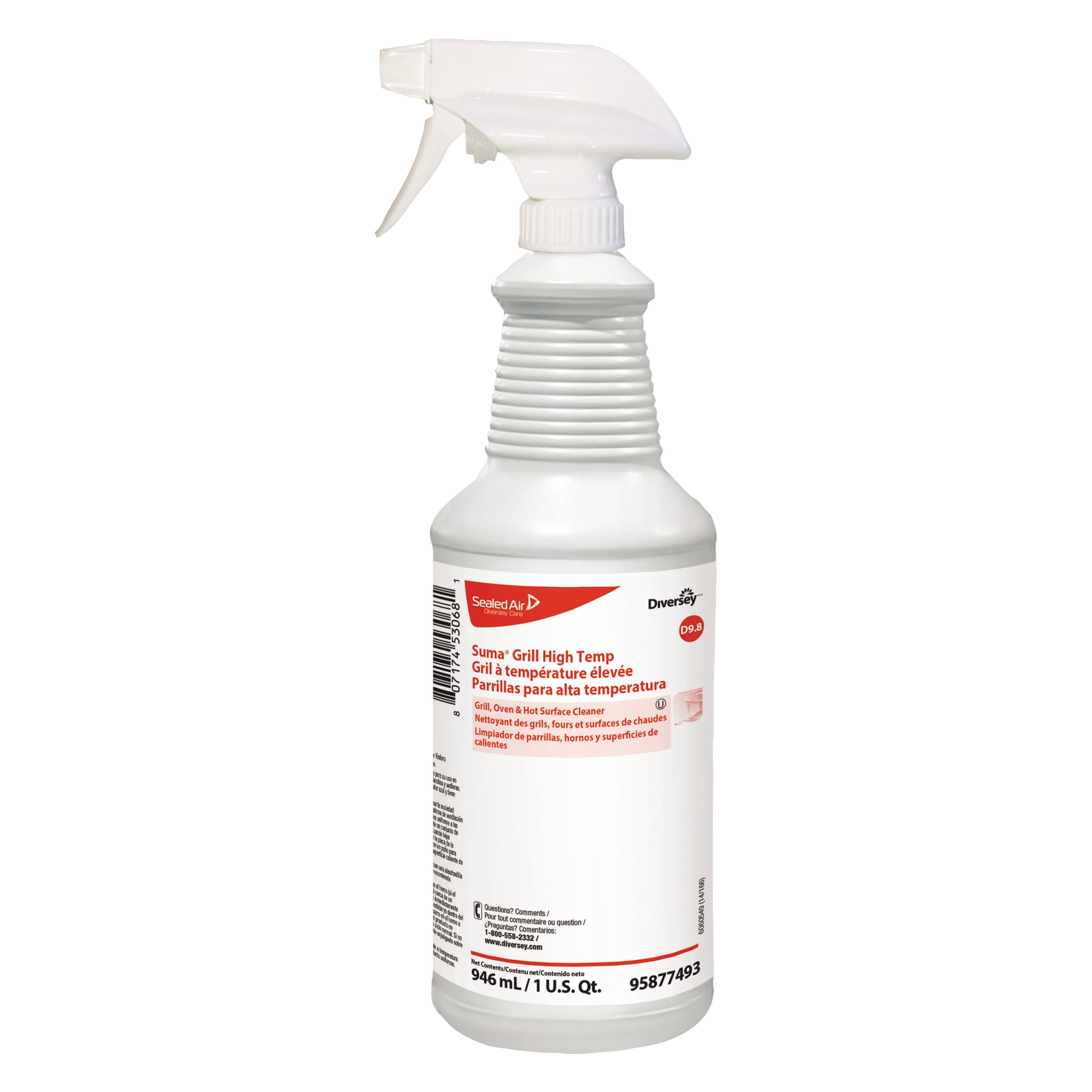Diversey Suma Oven & Grill Cleaner, HighTemp, 32 oz Spray Bottle, 12