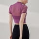 thumbnail image 5 of Fiudx Ropa de Mujer Top de Manga Corta con Cuello Redondo para Mujer, Ropa Deportiva Informal de Malla Sólida con Almohadilla Fija En El Pecho, a La Moda, 5 of 5