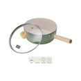 thumbnail image 4 of Cookin IH Induction Ceramic Sauce Pot with Wood Handle and Glass Lid 20cm (Green), 4 of 8