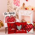 thumbnail image 4 of Fiudx Juego de Almohadas de San Valentín, Cojín con Estampado de Corazones Románticos, Almohadas de Tela de Algodón Suave, Decoración Acogedora para El Hogar, Regalo para Novia, Perfecto para Usar Ju, 4 of 6