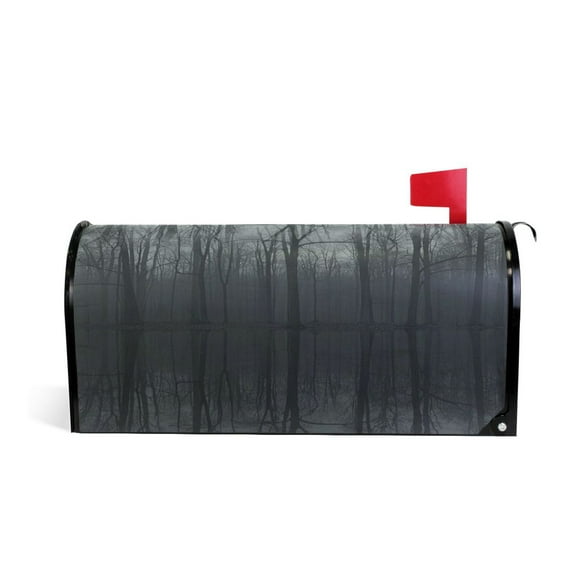 Mailbox Covers Magnetic Large Size Post Box Cover Wrap Outside Waterproof Home Yard Garden Decor Dark Forest Reflections in Water 25.5x21