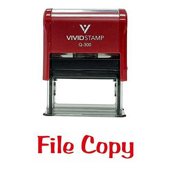 Vivid Stamp File Copy Self-Inking Office Rubber Stamp (Red) - Large