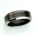 thumbnail image 2 of Men's Women's Tungsten Wedding Band Engagement Ring 8mm Carbon Fiber Inlay Inside & Out, High Polished Shiny Beveled Edge, 2 of 4