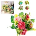 thumbnail image 6 of Artificial Silk Hydrangea Fake Flowers Blue Plastic Bouquet Purple Bunch Resistance To Fading Champagne Decoration, 6 of 6