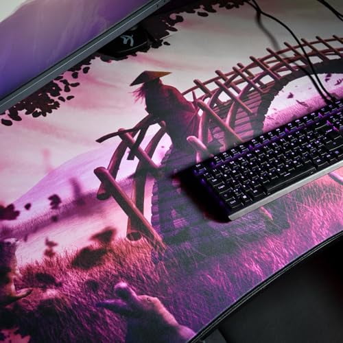 Arozzi Arena Gaming Desk Mat, Full Surface Custom Desk Pad, Interchangeable, Water Resistant & Washable Computer Desk Mouse Pad with Stitched Edges (D015)