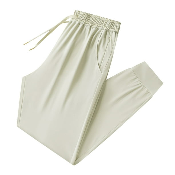 Pantalones casuales elásticos de cintura alta para mujer - Poliéster, transpirables - para deporte, yoga y uso diario