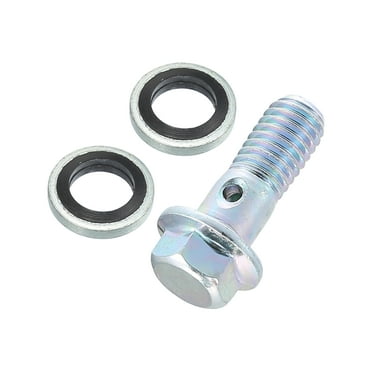 Unique Bargains 1 Set M8x1.25 Oil Drain Plug Oil Drain Bolt Screw with 2 Washer Universal for Car Motorcycle Silver Tone