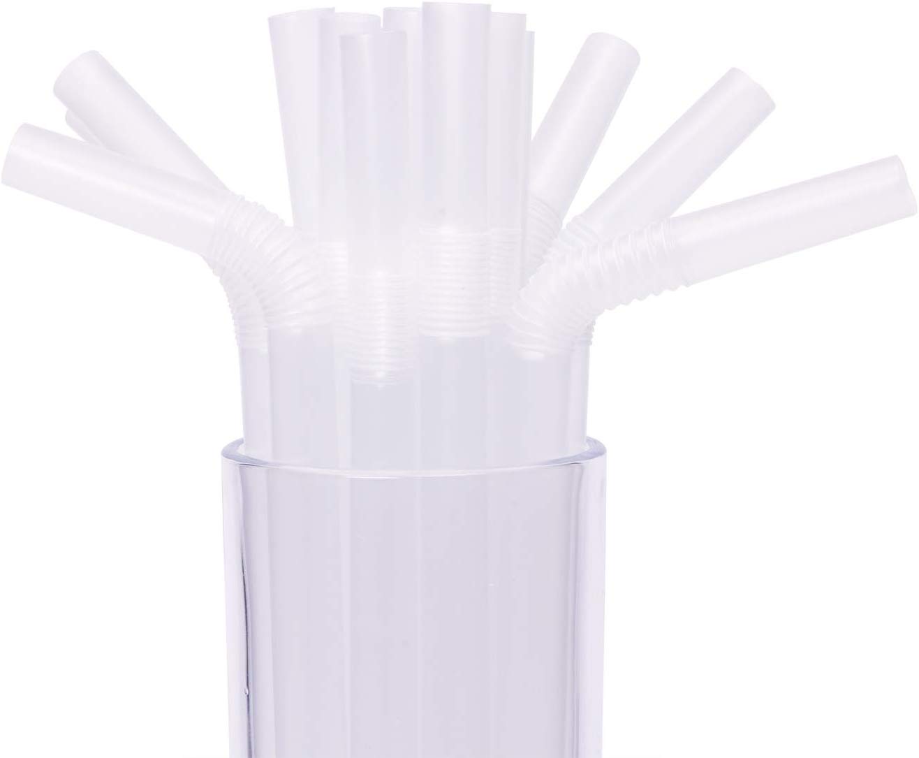 8.26 inch Plastic Clear Thick Drinking Straws Individually Wrapped PP