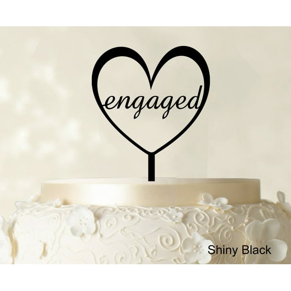 "Monogram Wedding Cake Topper Custom Shiny Black Cake Topper Color Option Available 5.5""-6.5"" Inches Wide"