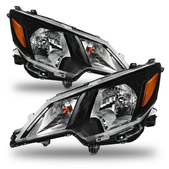 AKKON - Fits 2021-2024 Mitsubishi Mirage G4 ES | LE |BE [Halogen Type] Black Headlights Pair Driver Left Passenger Right