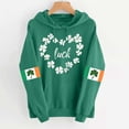 thumbnail image 2 of St Patricks Day Sweatshirt Women Heart Shamrock Shirt Irish Green Hoodies Long Sleeve Drop Shoulder Tops Cute Pullover with Pocket, 2 of 3