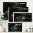 thumbnail image 4 of Woman Eyes With Black Skin With A Gold Chain 40 in x 30 in Framed Photography Canvas Art Print, by Designart, 4 of 5