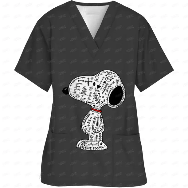 Uniformes quirúrgicos con estampado de cómics de dibujos animados americanos, uniforme de enfermería, tops médicos de enfermera, camisetas gráficas