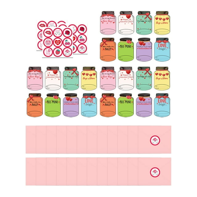 24 tarjetas de San Valentín para niños, niñas y niños. con sobre rosa