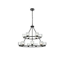 Elegant Lighting Cadence 36 Inch Two-Tier Chandelier In Black
