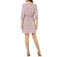 thumbnail image 4 of MODA NOVA Juniors V Neck Floral 3/4 Sleeves Side Pockets Button Dress, 4 of 7