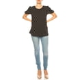 thumbnail image 3 of Women's Chic Ruffle Sleeve Blouse – Round Neck, Solid and Print Styles, 3 of 7