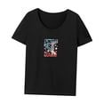 thumbnail image 3 of Camiseta de verano para mujer, camiseta informal con cuello redondo para actividades al aire libre XL, 3 of 7
