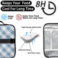 thumbnail image 4 of Blue and White Checkered Pattern Insulated Lunch Bag with Shoulder Strap and Bottle Holder,Bento School Lunch Bag Box,11x9.5x3.5 Inches, 4 of 5