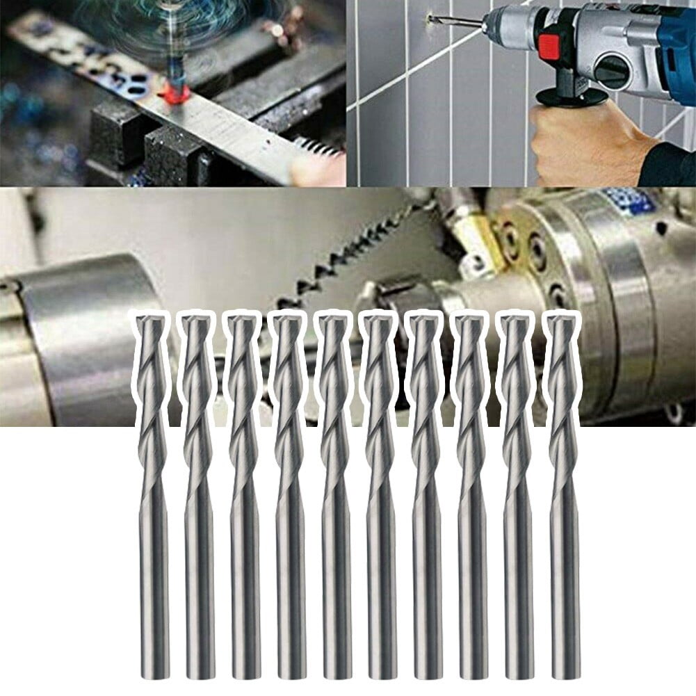 Qingn-Milling Cutter 10pcs 1/8 1mm Cutting Engraving Milling Cutter Strong and Sturdy 2 Flute Spiral Carbide Flat Nose End Mill CNC Router Bit Qingn-Milling Cutter 10pcs 1/8 1mm Cutting Engraving Milling Cutter Strong and Sturdy 2 Flute Spiral Carbide Flat Nose End Mill CNC Router Bit