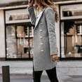 thumbnail image 4 of (clearance)IDALL Suits Blazers for Women Woman Artificial Wool Elegant Blend Coat Slim Female Long Coat Outerwear Jacket Features: Blazers for Women Business Casual Womens Blazer Gray Xl, 4 of 7