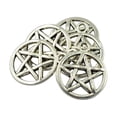 thumbnail image 2 of 8x50 Piezas De Aleación De Plata Tibetana Estrella Redonda Pentáculo Joyería DIY Hacer Encantos Sunnimix collar colgante base, 2 of 8