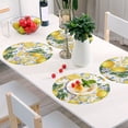 thumbnail image 6 of Ryvnso Blue Boho and Yellow Lemons Round Plate Mats Dining Table Placemat Set of 4 for Holiday Decoration, 6 of 7