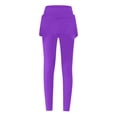 thumbnail image 5 of Mashaouyo Clearance Skirted Legging for Women Yoga Legging with Skirts &Women Tennis Leggings Clothes Pockets Purple, 5 of 5