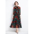 thumbnail image 4 of Dropshipping Nouvelle Robe Midi Décontractée d'Été Automne Imprimé Fruits Nœud Papillon Col Foulard Manches 3/4 Taille Empire Femmes Soirée Plage, 4 of 7