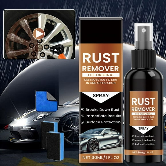 Amzcrzy Cars Rust Remover Rust Remover for Cars - 30Ml with Sponge and Cloth Cleaning Supplies Car Accessories Car Cleaning Kit Car Wash Kit Road Trip Essentials