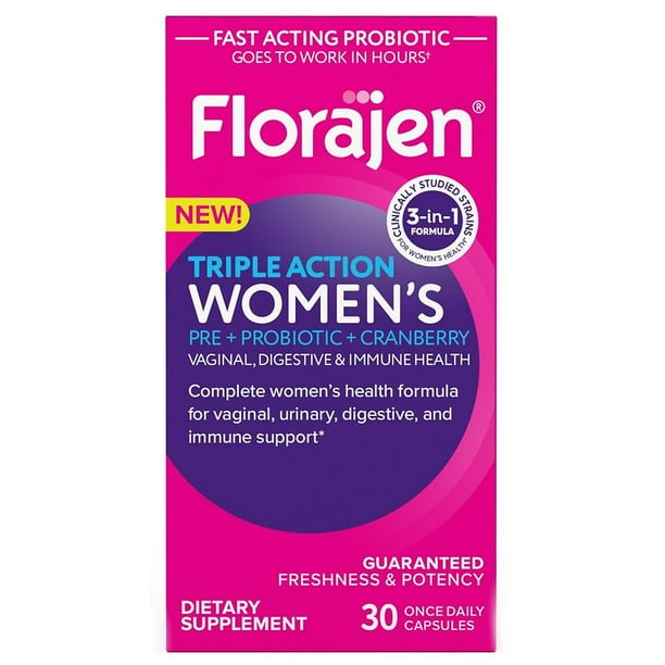 FLORAJEN Triple Action Women's Pre + Probiotic + Cranberry 30