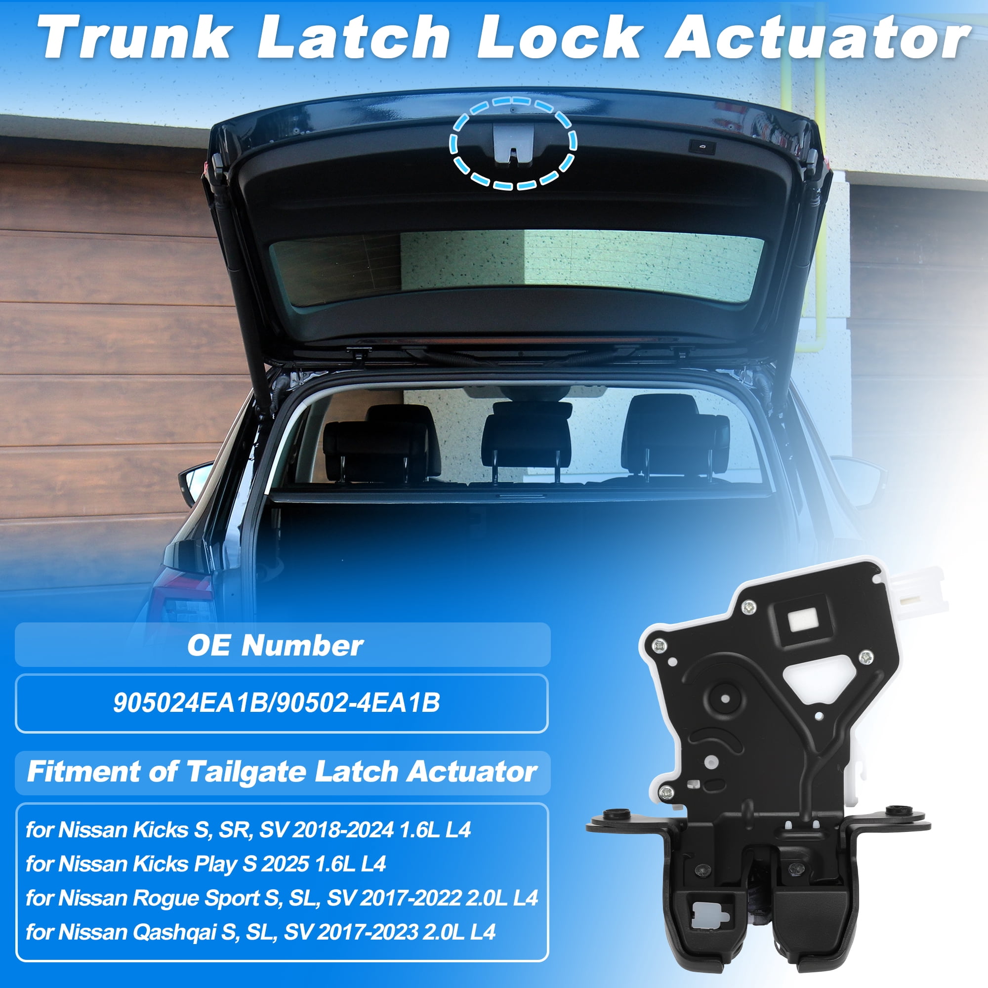 Unique Bargains Tailgate Trunk Latch Lock Actuator for Nissan Kicks Rogue Sport Qashqai