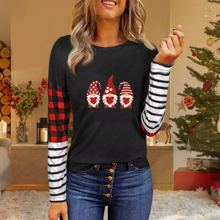 

Hvyesh Women Valentines Day Pullover Sweatshirts Long Sleeve Love Heart Sweater Crewneck Casual Fall Tops T-Shirts Red shirts for women XL