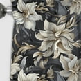 thumbnail image 2 of Designart "Floral Elegance In Black And Silver" Glam Blackout Curtain Single Panel, 2 of 4