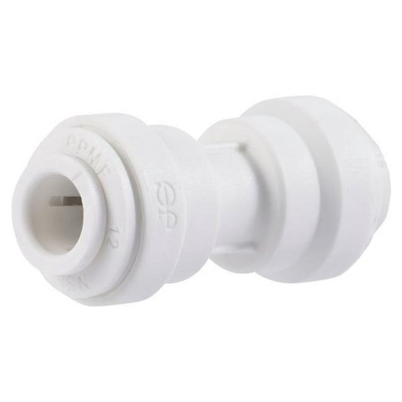 1/4" Push-Fit Polypropylene Union Connector in White - PP0408W-US