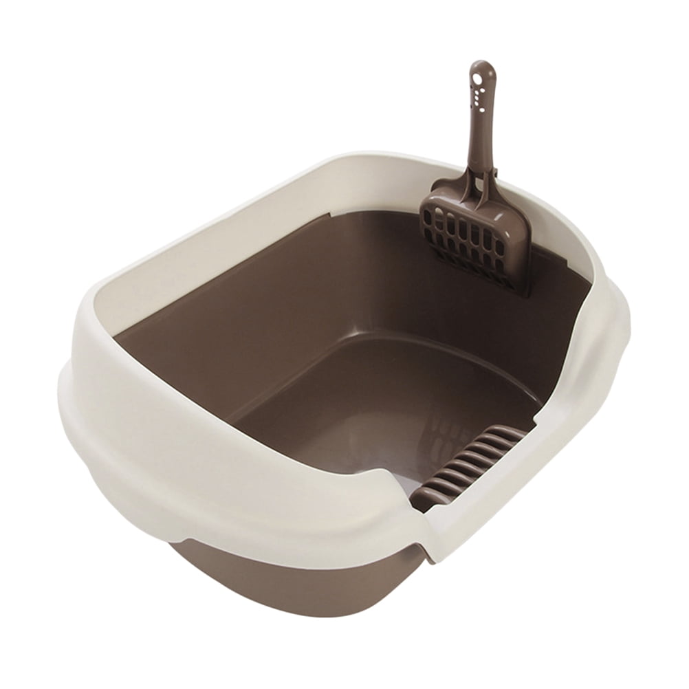 SemiEnclosed Cat Litter Box Practical Cat Cleaning Bath Basin Plastic