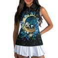 thumbnail image 3 of Whosucclay Panda Moon Nest Golf Vest for Women, Dry-Fit Half Zip for Exercise Outdoor, Elastic Casual Workout Tank Tops, 3 of 7