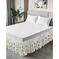 thumbnail image 4 of Daisy Bed Skirt King Size 16 Inch Drop, Watercolor Flowers Adjustable Elastic Dust Ruffles Bedskirt for King Bed Wrap Around Pleated Mattress Frame Cover, 4 of 9